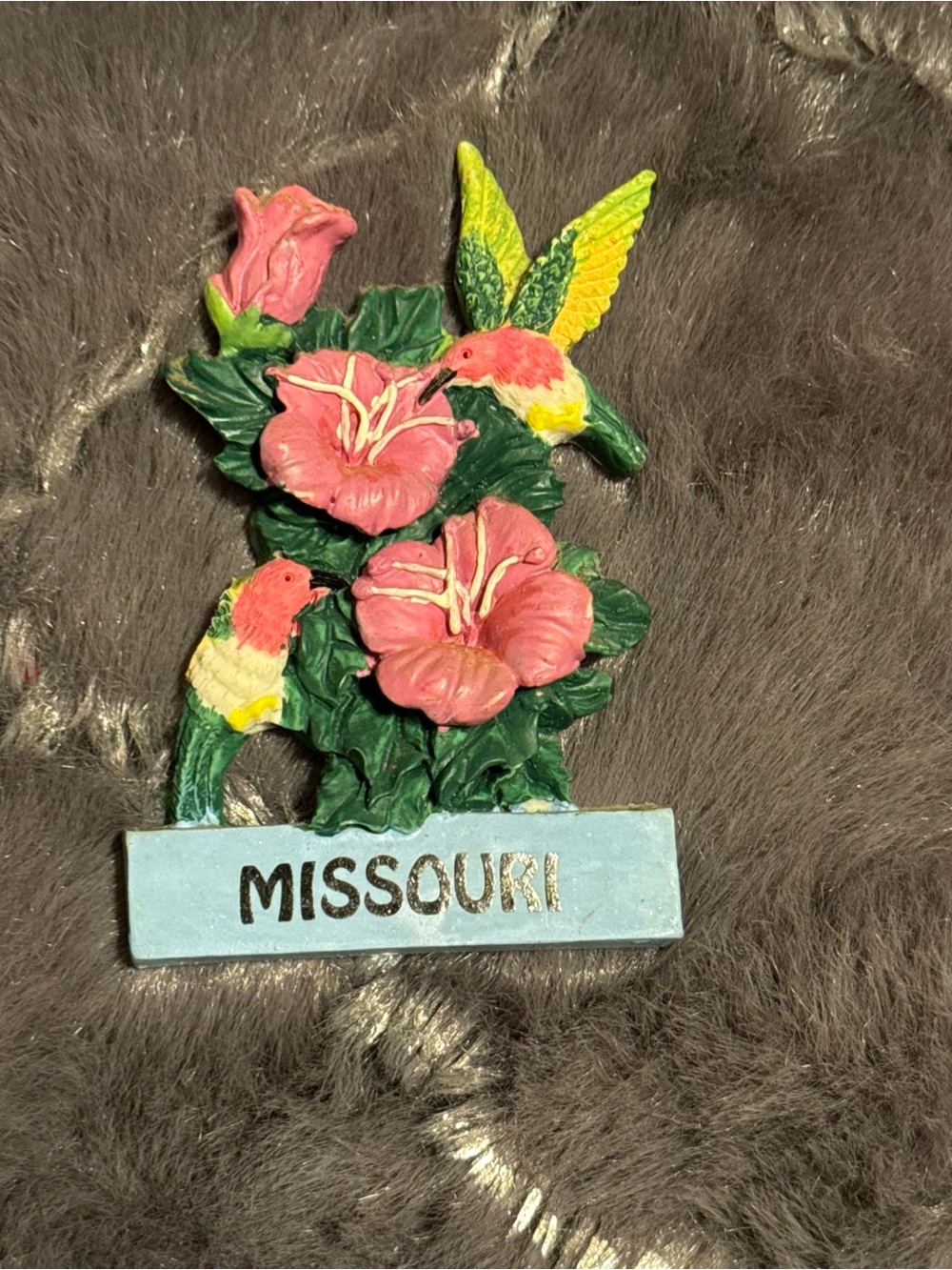 Missouri Floral Hummingbird Magnet Souvenir
